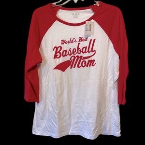 Children’s Place Women’s XL Baseball Mom 3/4 sleeve shirt